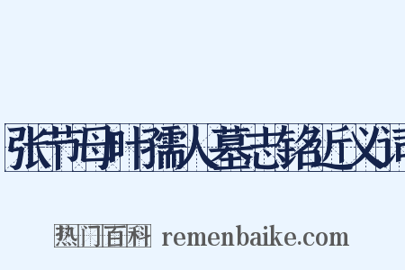 张节母叶孺人墓志铭近义词是什么意思的图片